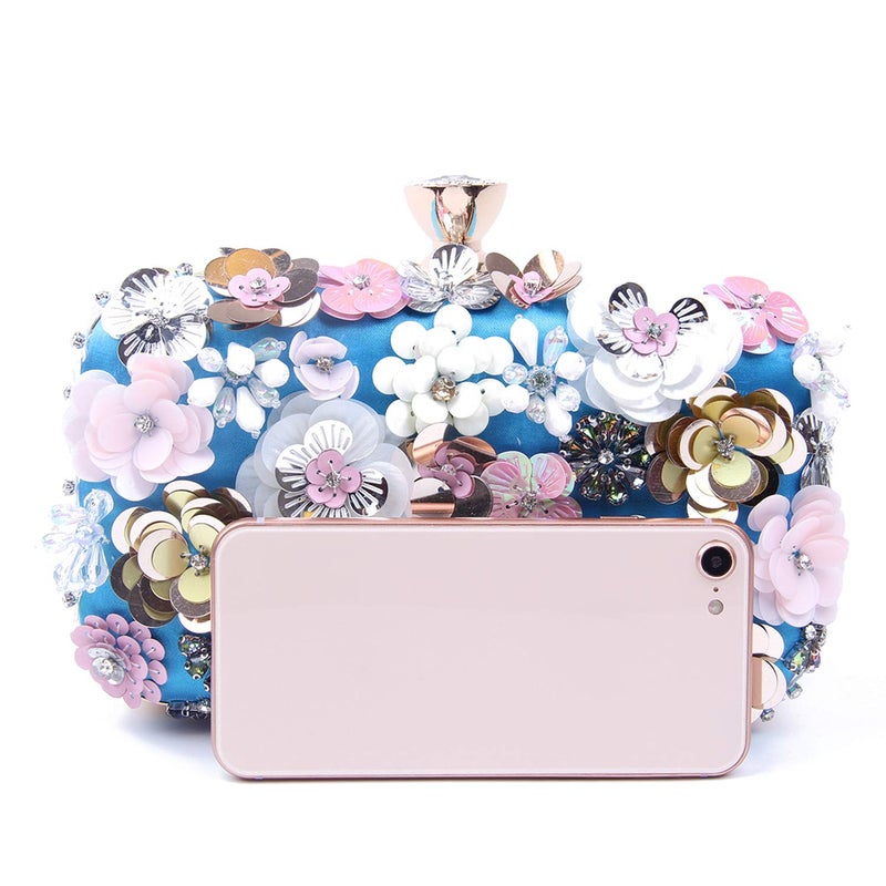 Lanpet Women Clutches Flower Evening Handbag Chain Strap Shoulder Bag - Image 5